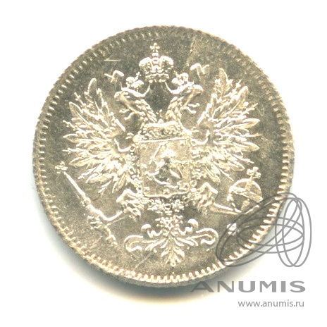 25 пенни 1916 S — Для Финляндии. В капсуле. Штемпельный блеск