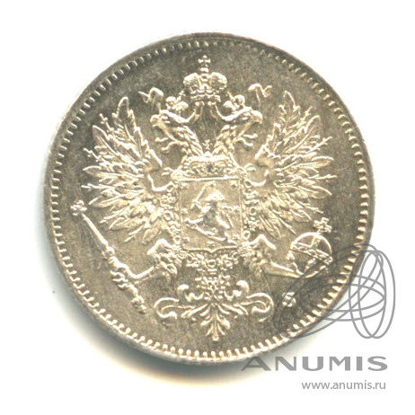 25 пенни 1916 S — Для Финляндии. В капсуле. Штемпельный блеск