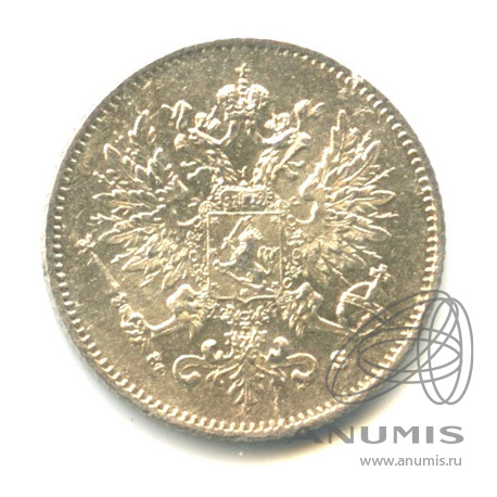 25 пенни 1916 S — Для Финляндии. В капсуле. Штемпельный блеск