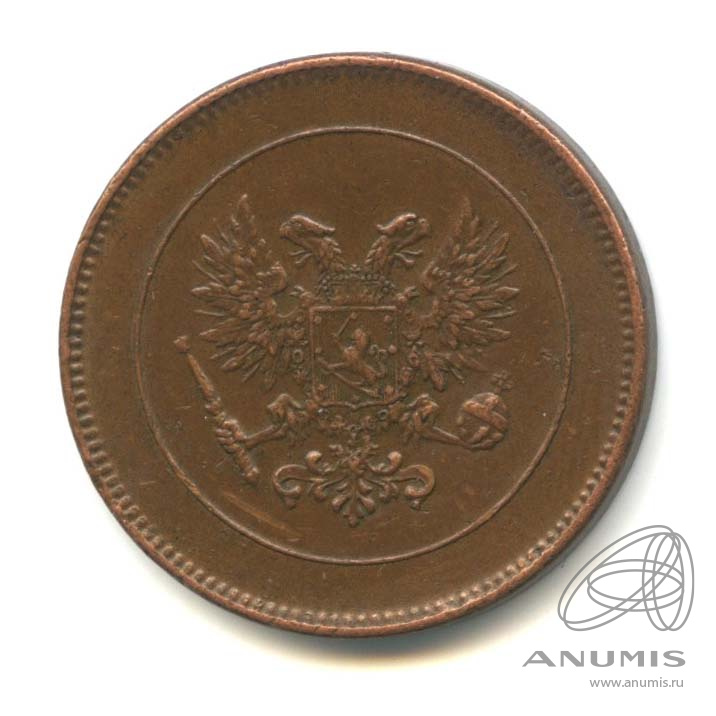 5 пенни 1917 — Для Финляндии. Орел