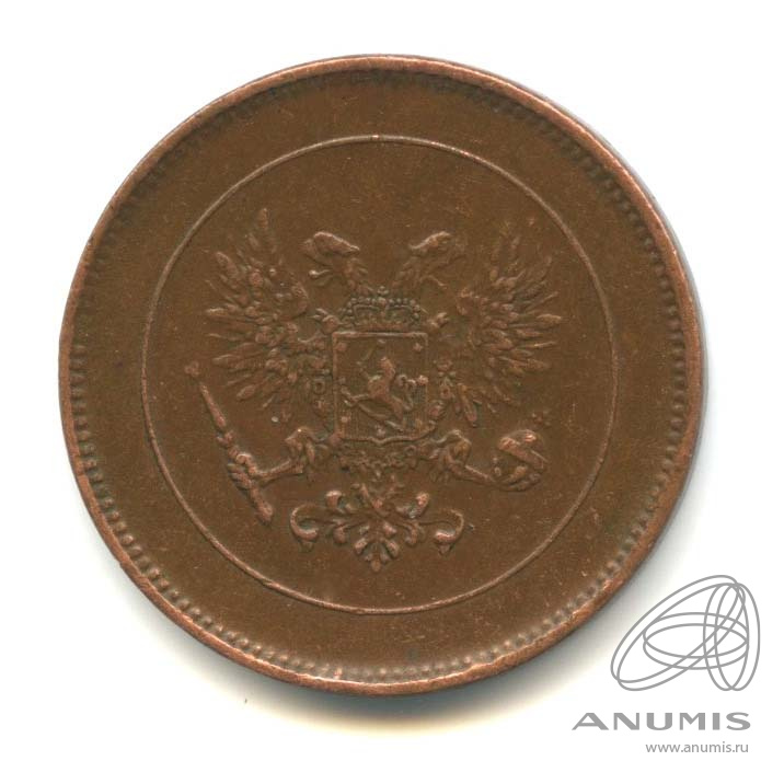 5 пенни 1917 — Для Финляндии. Орел