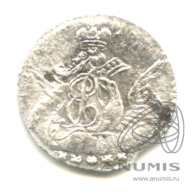 5 копеек 1758 СПБ — Орел в облаках