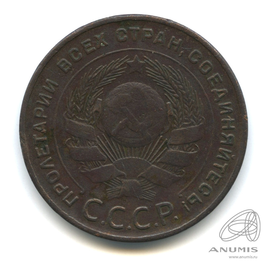 5 копеек 1924 — Гурт гладкий. На Николаевском кружке. Земной шар плоский (Земной шар плоский)
