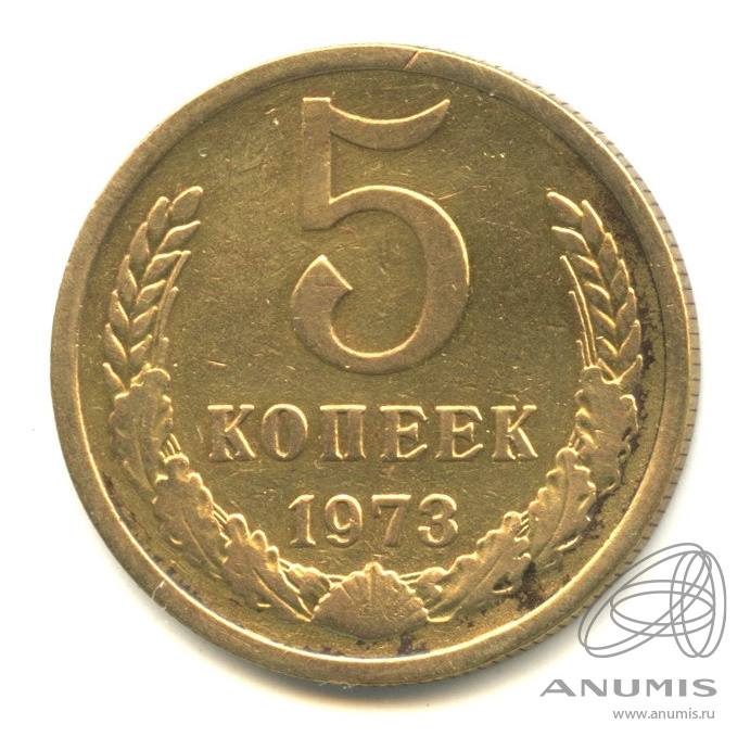 5 копеек 1973 — В капсуле