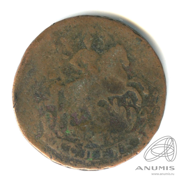 1 копейка 1763 ММ — Вензель императрицы Екатерины II Великой