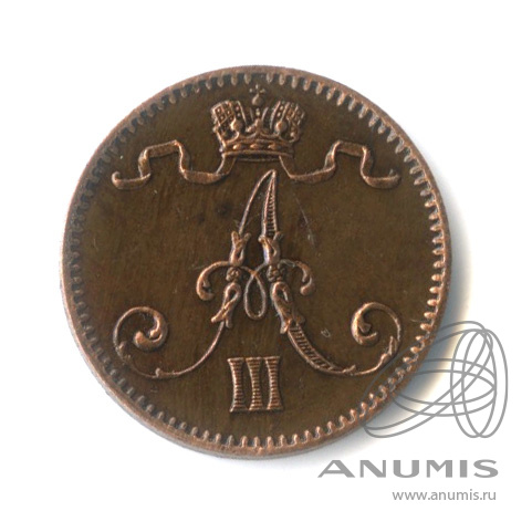1 пенни 1894 — Для Финляндии. Вензель Александра III