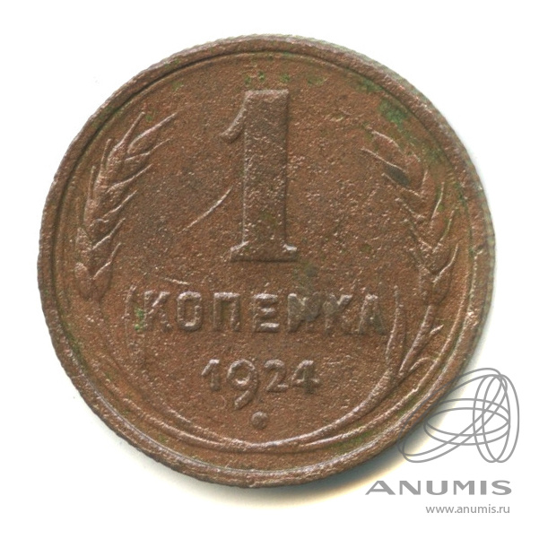 1 копейка 1924 — Гурт рубчатый