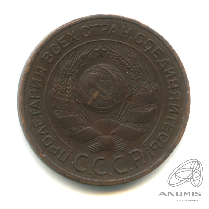 3 копейки 1924 — Гурт гладкий. На Николаевском кружке