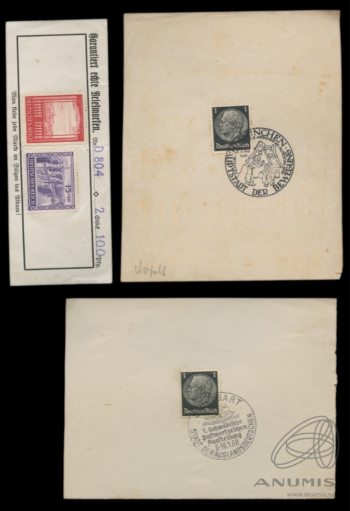 Спецгашения и рекламный лист, Германия 1930−40. Германия. Лот №4664 ...