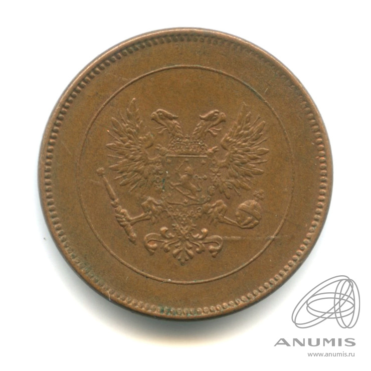 5 пенни 1917 — Для Финляндии. Орел