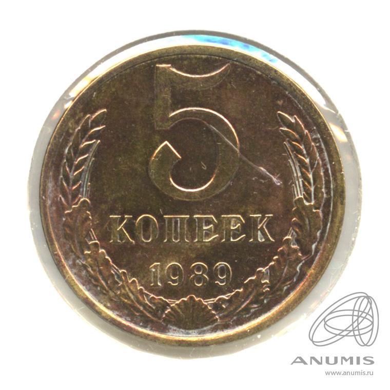5 копеек 1989 — В холдере. ЛМД