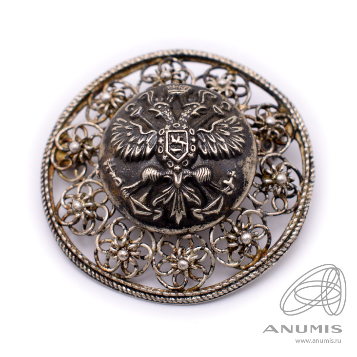 Брошь «Орел» Скань ⌀ 4 см. СССР. Лот №7215. Аукцион №301. – ANUMIS