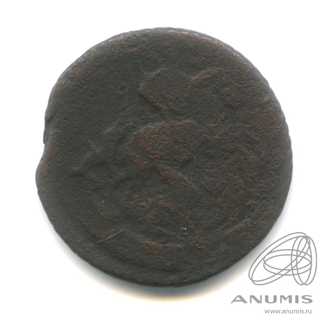 Деньга (½ копейки) 1760 — (½ копейки) - Вензель императрицы Елизаветы