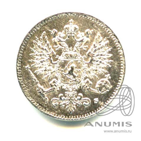 25 пенни 1916 S — Для Финляндии - Яркий штемпельный блеск