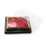 Музыкальная шкатулка-пудреница винтажная, в пластиковом футляре с зеркалом. Латунь, позолота. Размер 8,5×5,5 см. Песня «Пусть всегда будет солнце»" 1965 года (СССР) #1