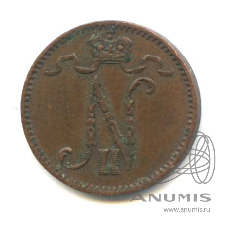 1 пенни 1911 — Для Финляндии. Вензель Николая II