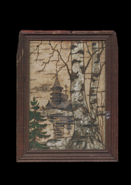 Картина «Храм». Деревянная рамка. Размер 16×20,5 см
