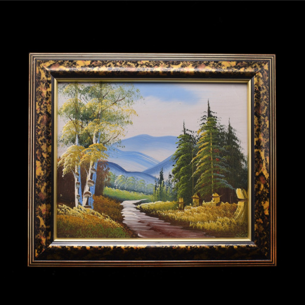 Картина «Пейзаж». Картон. Размер 30×26 см. Акрил