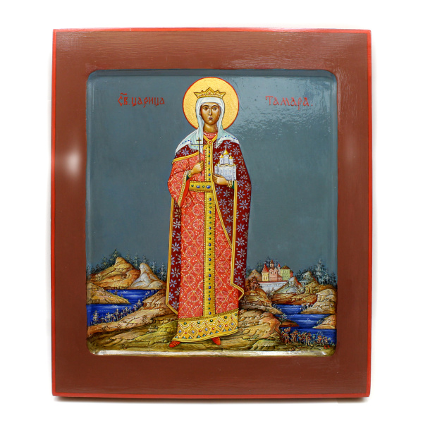 Картина «Царица Тамара». Размер 27×31 см. Роспись по дереву. Курская область