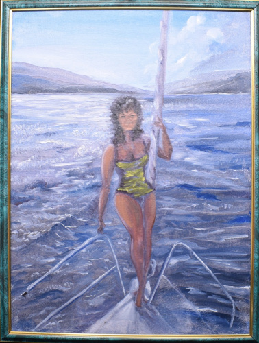 Картина «Дева у мачты». Автор: Галина Гусева. Масло, холст. Размер 33×43 см