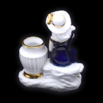 Подставка для зубочисток «Девушка с кувшином». Фарфор. Золочение. Размер 9×12 см. без клейма #2