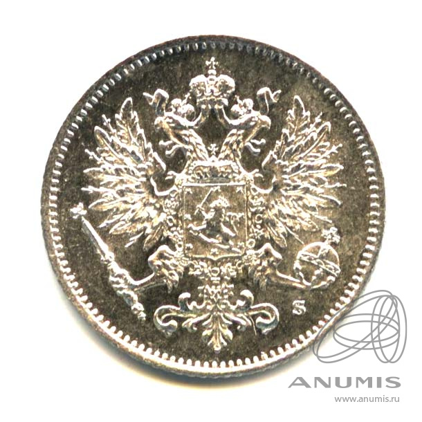 25 пенни 1915 S — Для Финляндии. Оригинальный штемпельный блеск