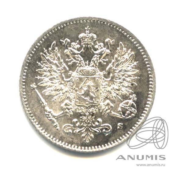 25 пенни 1915 S — Для Финляндии. Оригинальный штемпельный блеск