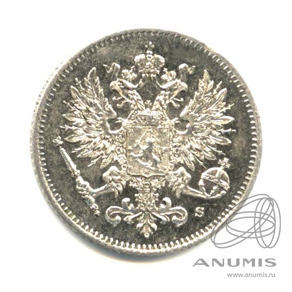 25 пенни 1915 S — Для Финляндии. Оригинальный штемпельный блеск