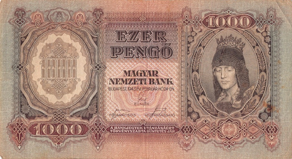 1000 пенгё (Pick: # 116) 1943