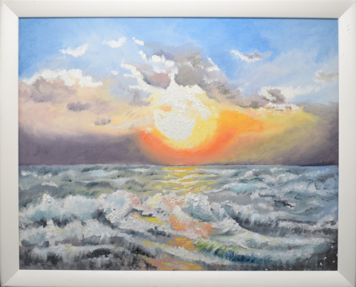 Картина «Солнце, море, волны». Масло, холст. Размер 54×44 см