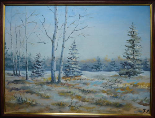 Картина «Ранняя весна». Автор: Галина Гусева. Масло, картон. Размер 42×32 см