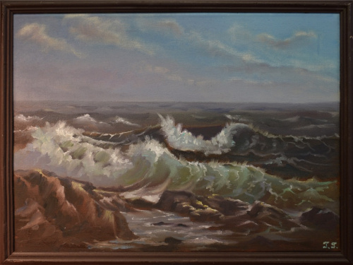 Картина «Прибой». Автор: Галина Гусева. Масло, холст. Размер 42×32 см