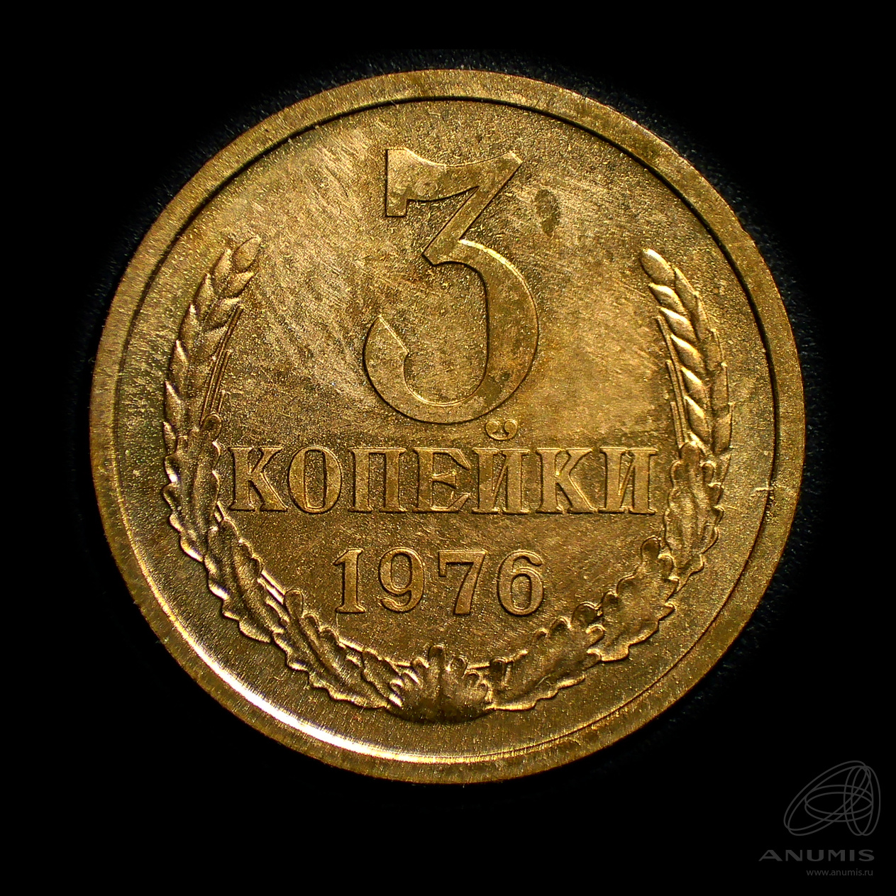 3 копейки 1976 — Штемпельный блеск