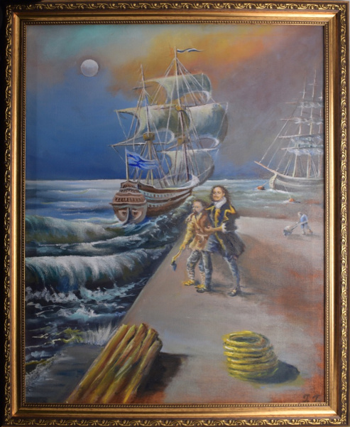 Картина «Петр I на верфи». Автор: Галина Гусева. Масло, холст. Размер 56×46 см