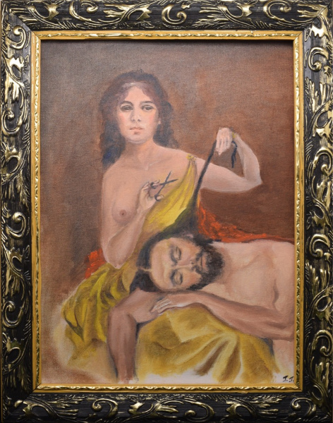 Картина «Самсон и Далила». Автор: Галина Гусева. Масло, холст. Размер 37×47 см