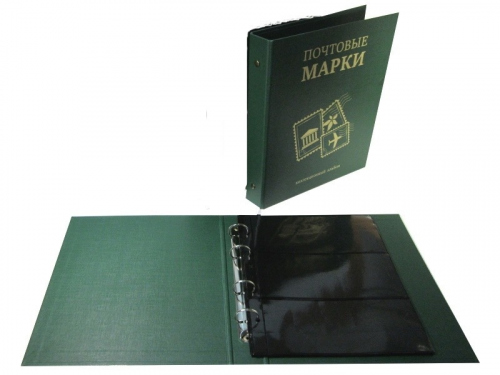 Альбом для марок с листами и разделителями. Двусторонние 10 листов +10 разделителей ПВХ) Новый в упаковке. Бумвинил с тиснением