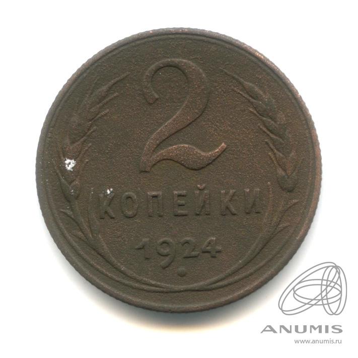 2 копейки 1924 — Гурт рубчатый. На Николаевском кружке