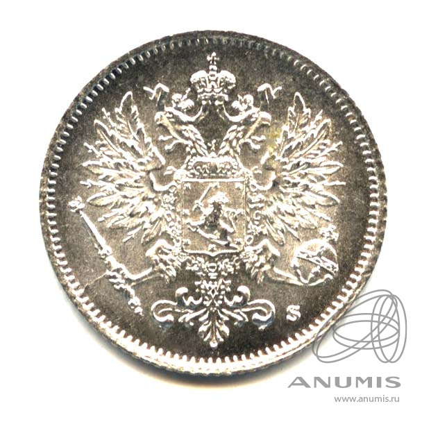 25 пенни 1916 S — Для Финляндии. Оригинальный штемпельный блеск