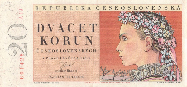 20 крон (Pick: # 70) 1949