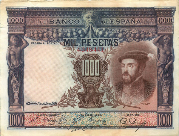 1000 песет (Pick: # 70) 1925