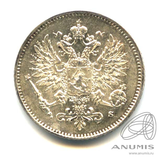 25 пенни 1915 S — Для Финляндии. Оригинальный штемпельный блеск