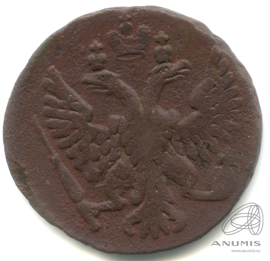 Деньга (½ копейки) 1749 — (½ копейки) - Орел 1744, 1748 г. Екатеринбургский тип (Орел 1744, 1748 г.)