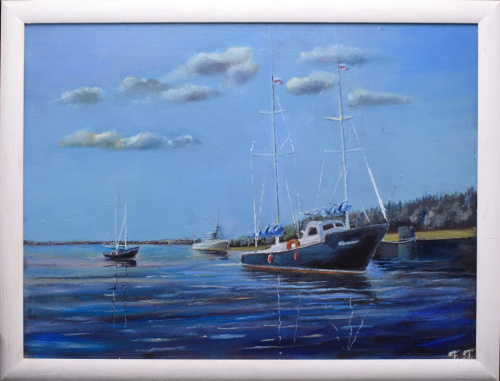 Картина «Полуночные суда». Автор: Галина Гусева. Масло, холст. Размер 43×34 см
