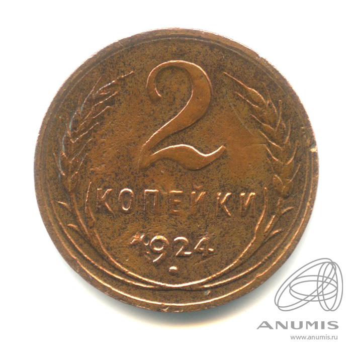 2 копейки 1924 — Гурт гладкий. На Николаевском кружке