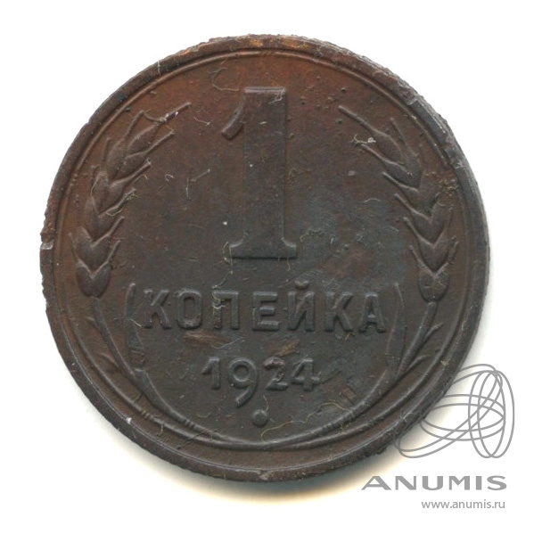 1 копейка 1924 — Гурт рубчатый