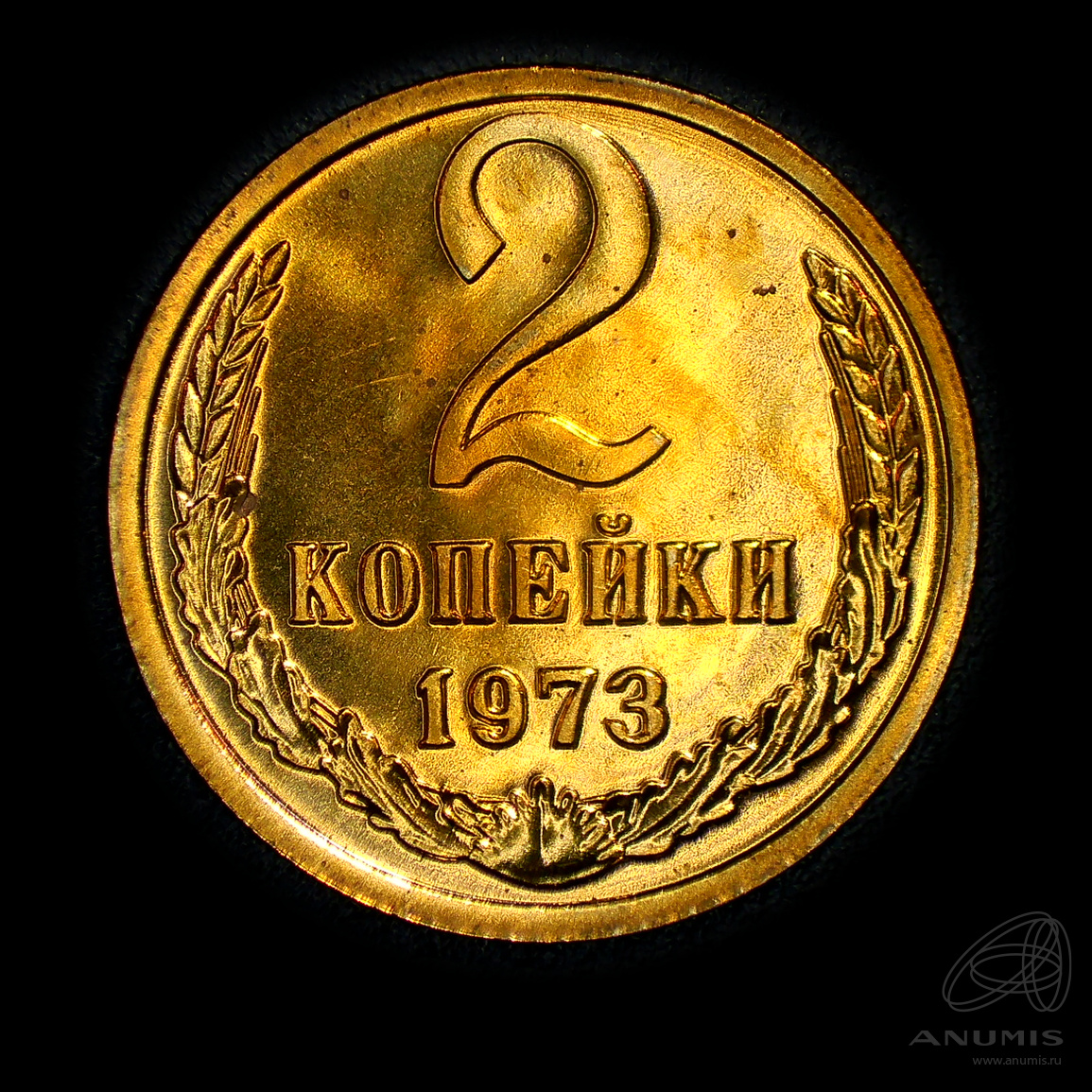 2 копейки 1973 — Штемпельный блеск