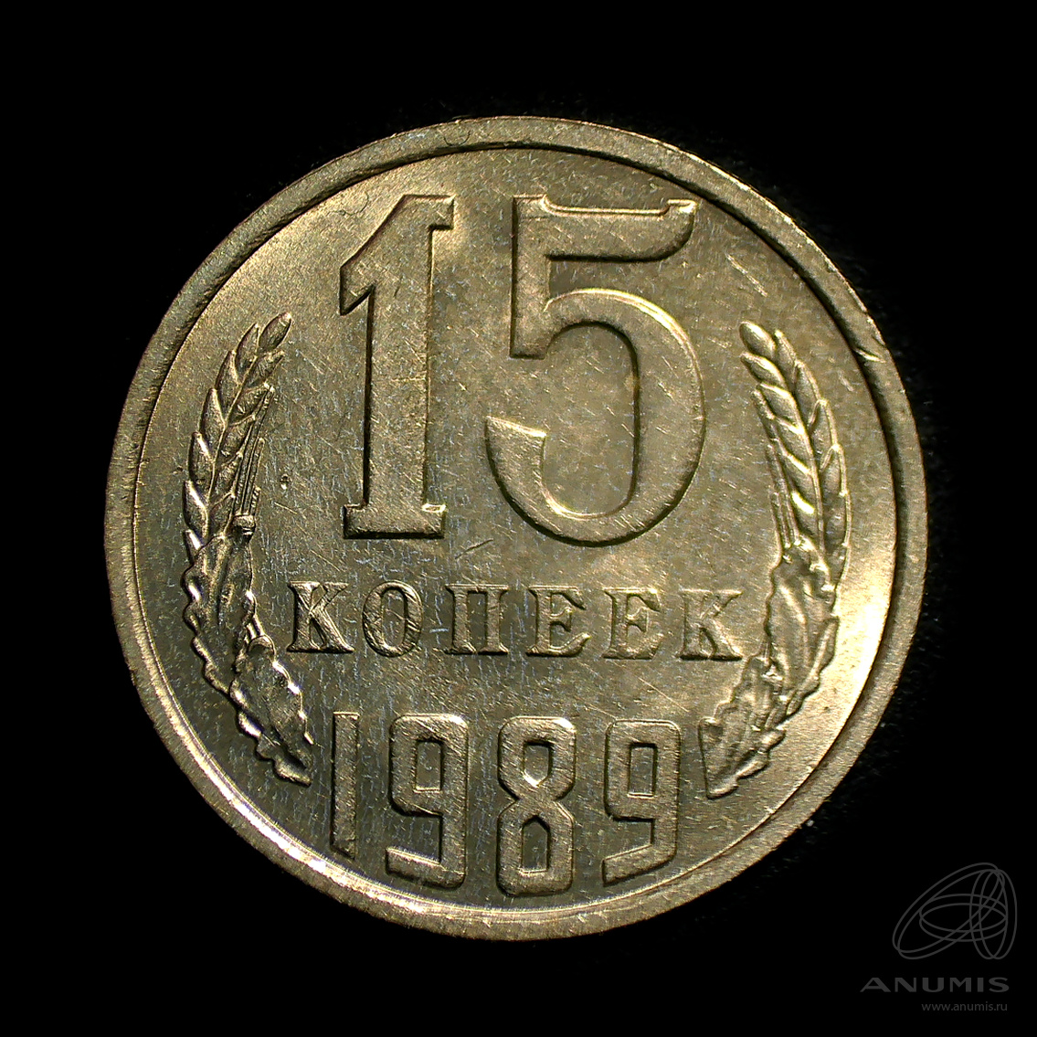 15 копеек 1989 — Штемпельный блеск