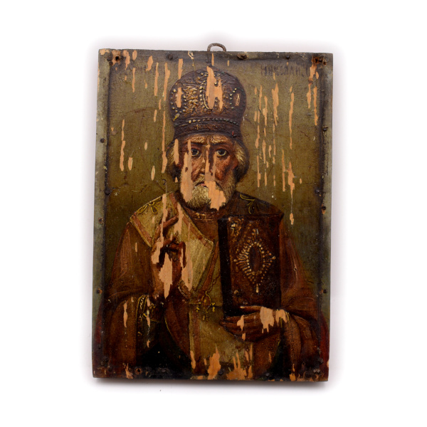 Икона «Николай Чудотворец». Дерево. Роспись. Размер 13,5×18,5 см