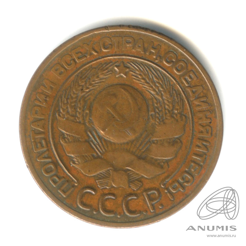 3 копейки 1924 — Гурт гладкий. На Николаевском кружке
