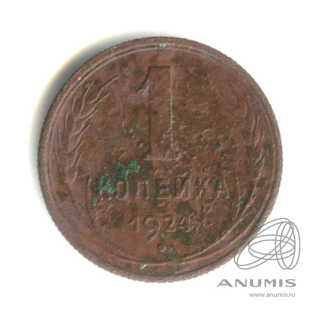1 копейка 1924 — Гурт рубчатый